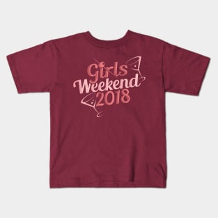 Girls Weekend 2018 Bridesmaid Shirt Cocktails Kids T-Shirt